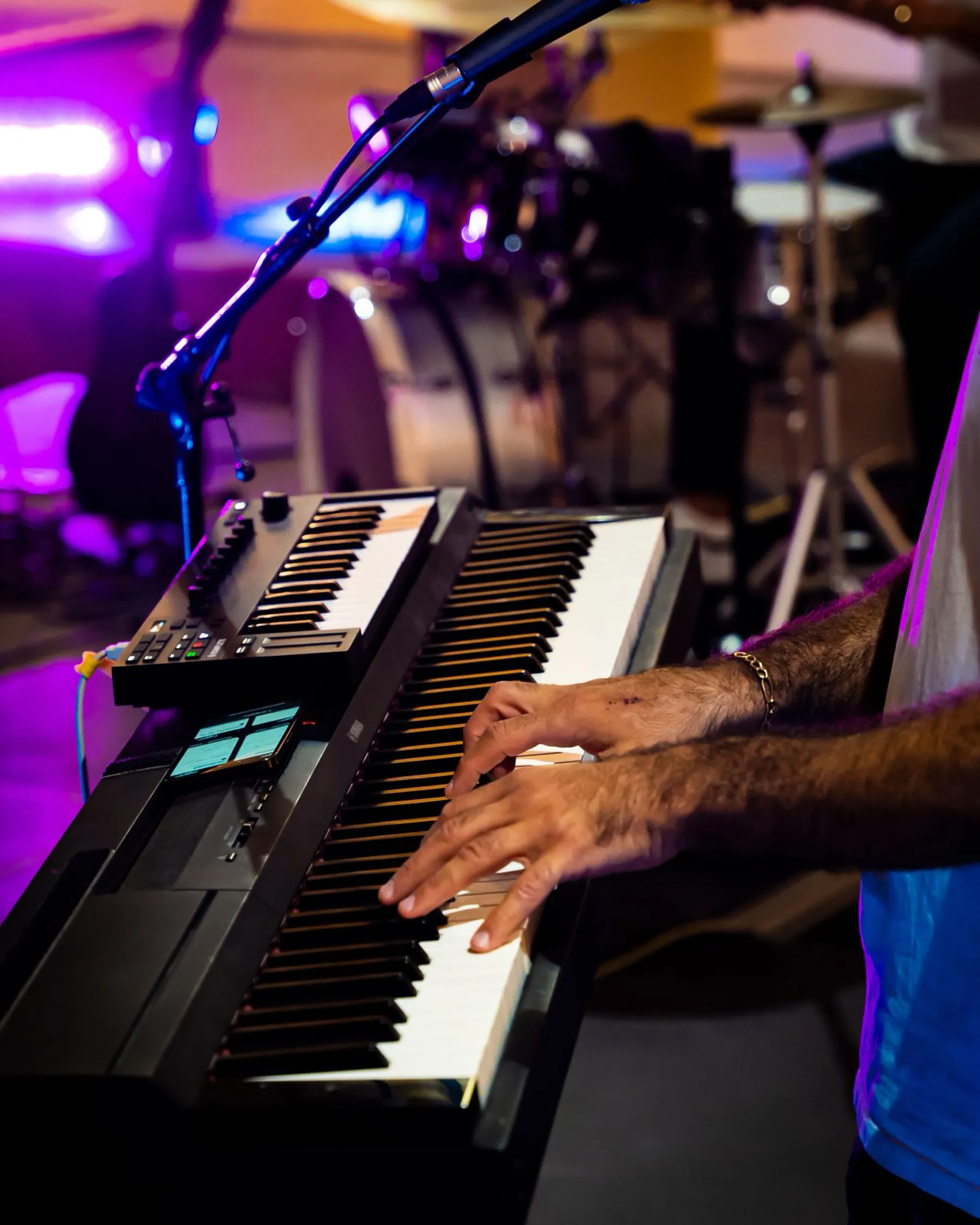 Stage keys under warm light